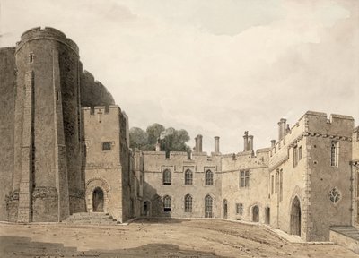 El patio interior del Castillo de Berkeley, Gloucestershire, mirando al noreste, 1822 de John Chessell Buckler